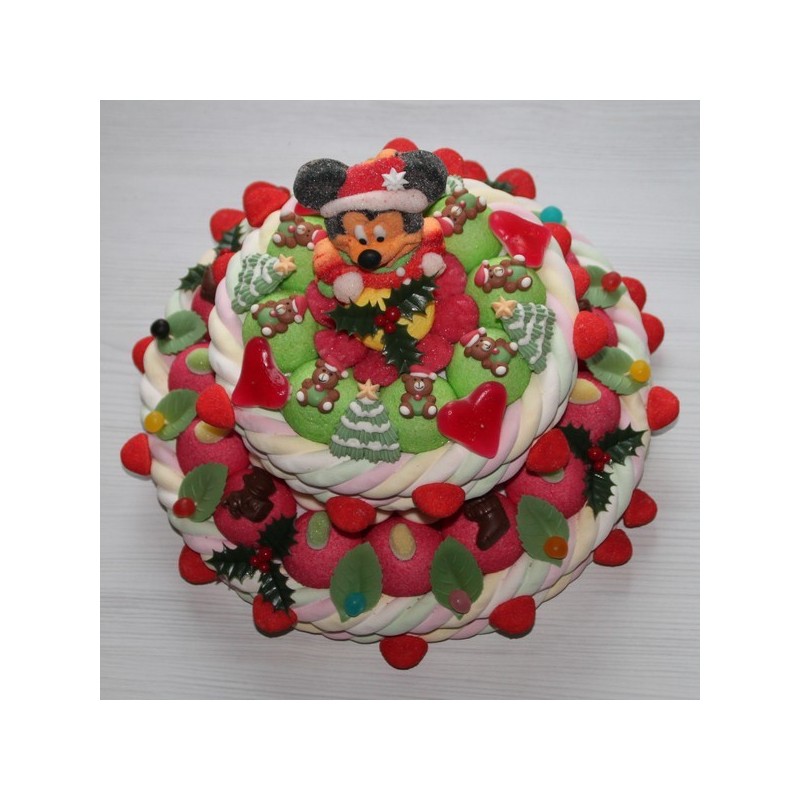 Pièce montée en bonbons de Noël Mickey - Caramelys Lyon