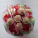 Bouquet de fleurs en bonbons vert/rouge fleurs vertes