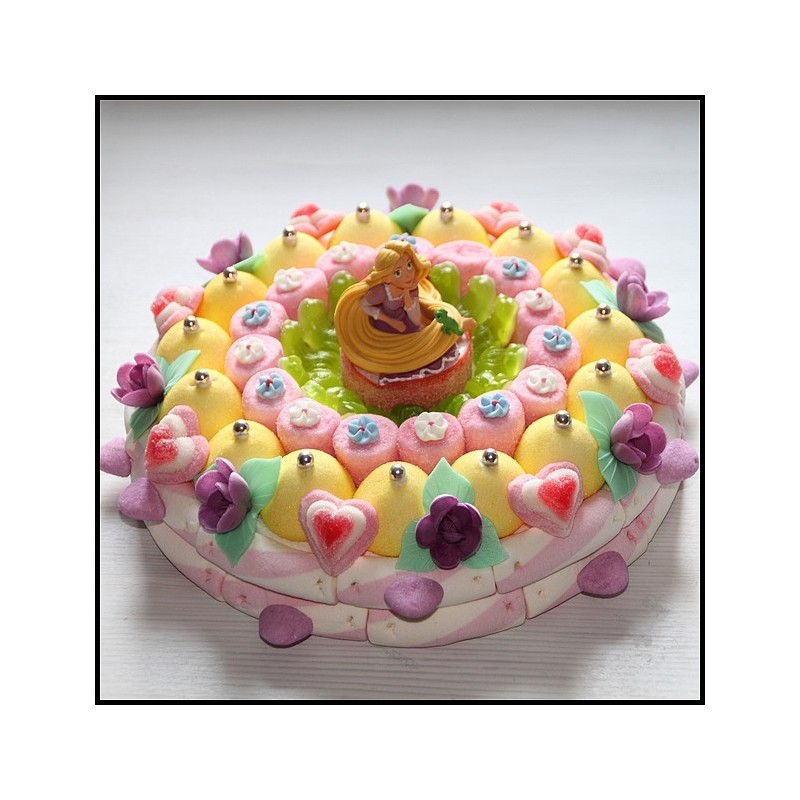 Gâteau Raiponce avec petit caméléon - Violette Délices