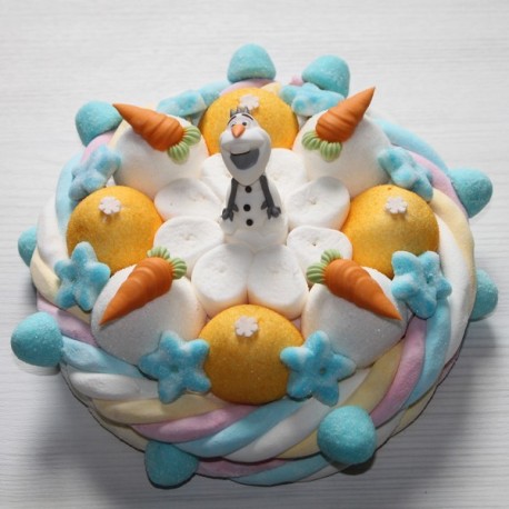 Gâteau en bonbons Olaf du film La Reine des Neiges