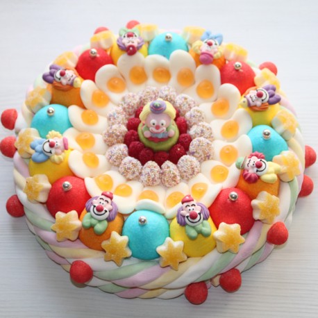 Gâteau de bonbons clowns grand modèle