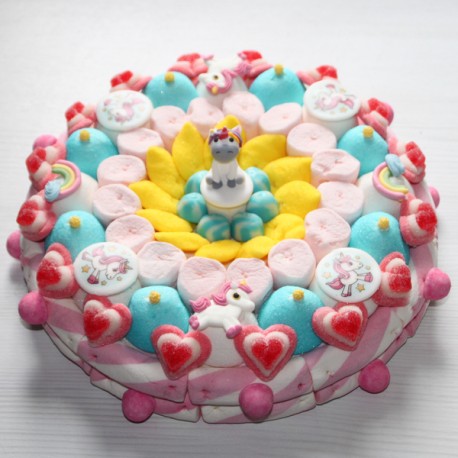 Gâteau en bonbons Licorne grand modèle