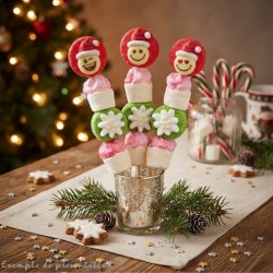 Brochette de bonbons Smiley Noël