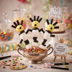 Brochette de bonbons Black and White