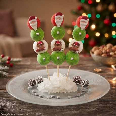 Brochette de bonbons Père Noël et Renne