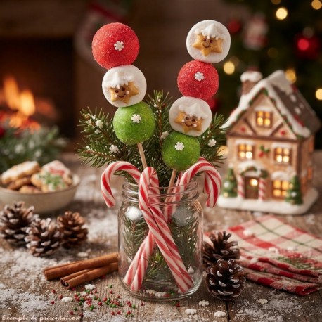 Brochette de bonbons Smiley Noël
