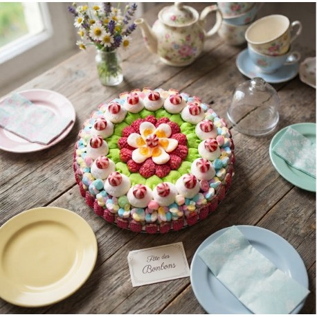 Gâteau de bonbons rosace