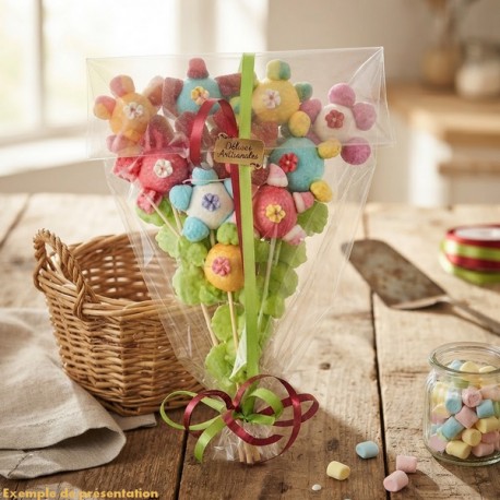 Bouquet de fleuriste en bonbons