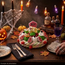 Gâteau Halloween en bonbons RIP