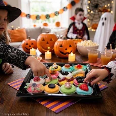 Plateau cocktails de bonbons x 16 Halloween