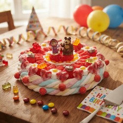Gâteau de bonbons Masha et Michka