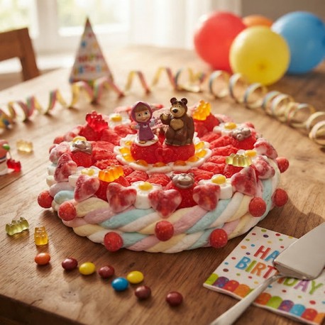Gâteau de bonbons Masha et Michka