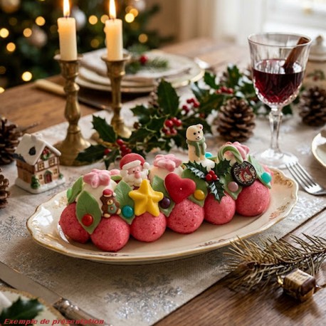 Bûche de Noël en bonbons moyen modèle