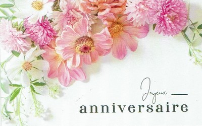 Carte anniversaire fleurs